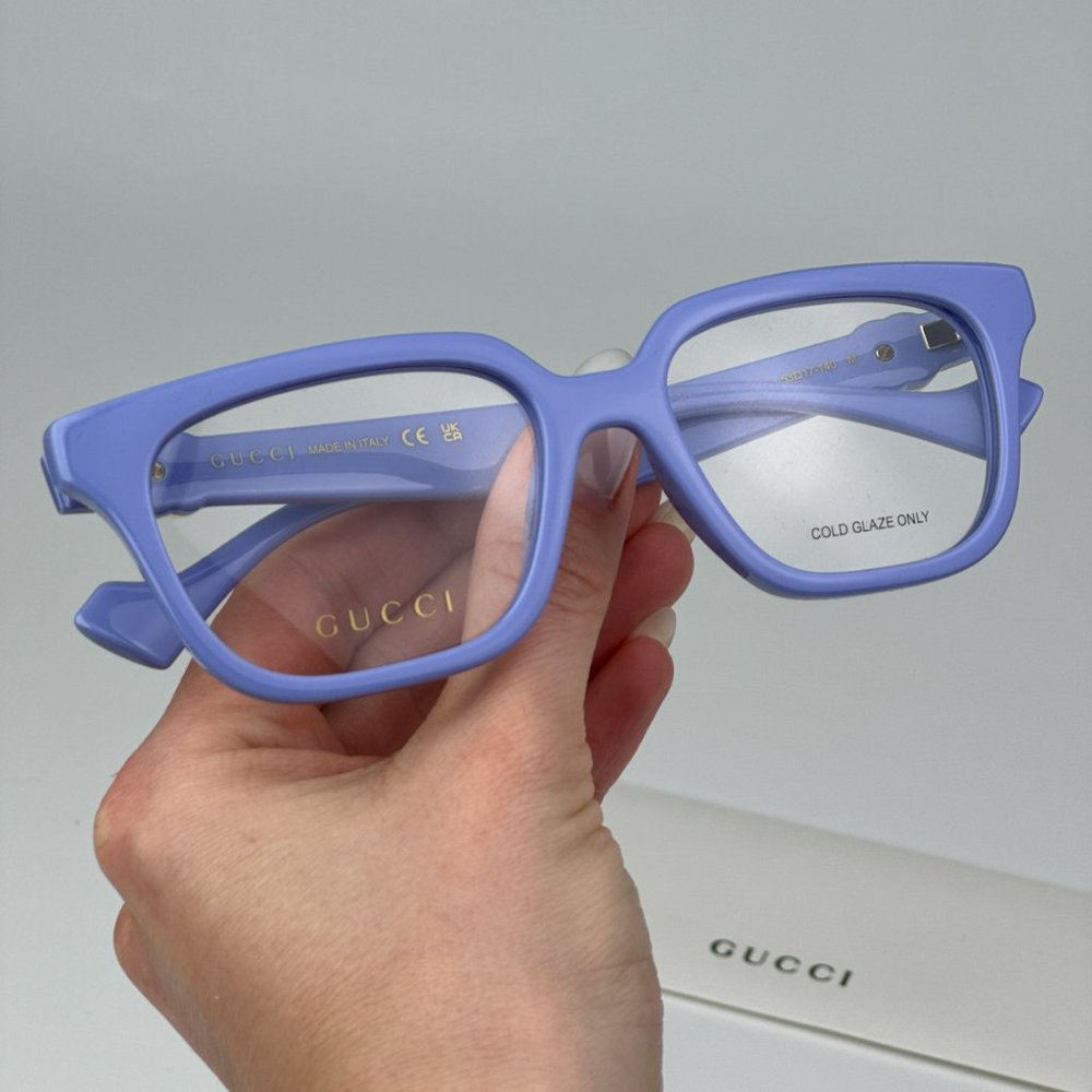 Gucci GG1536O 008 BRAND NEW Eyeglasses Violet Women Square - Picture 3 of 13